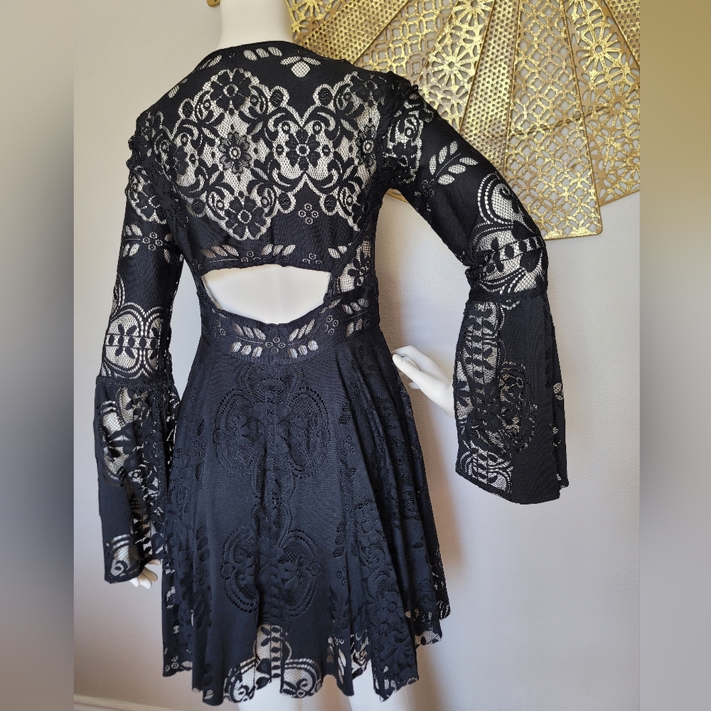 Girly goth dress free people sz 4